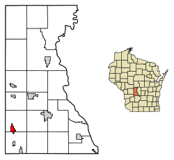 Juneau County Wisconsin Incorporated and Unincorporated areas Elroy Highlighted